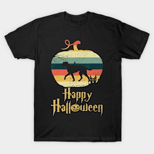 IRISH WOLFHOUND In Pumpkin Vintage Retro Happy Halloween T-Shirt